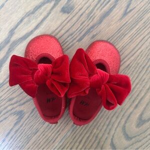 H&M velvet bow ballet flats